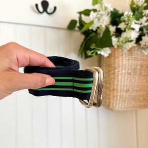 Polo by Ralph Lauren US Open Double Ring Buckle Stripe Belt Blue Green